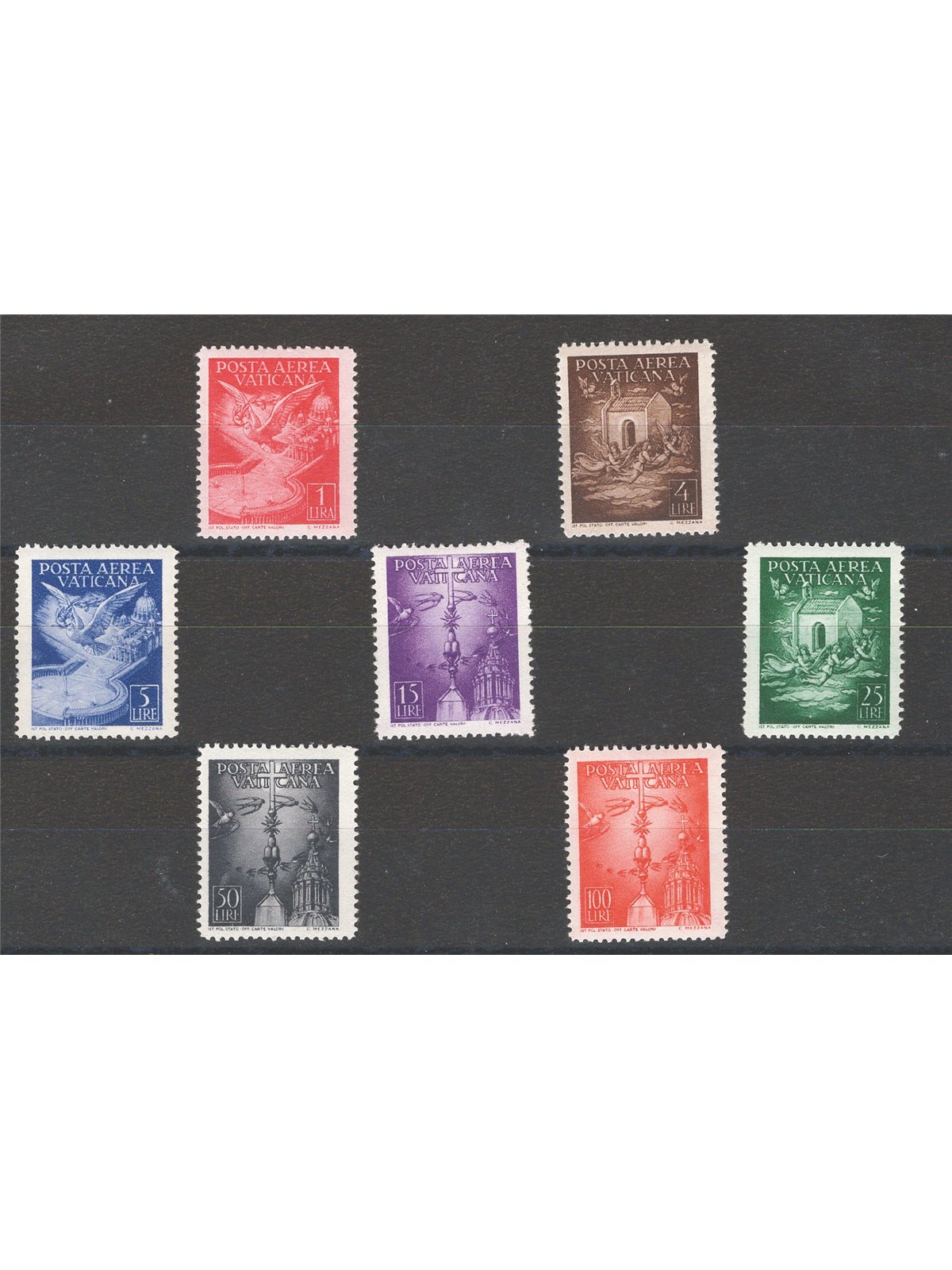 Vaticano 1947 P.A. Soggetti vari serie n° 9/15 Cat. € 65 (**)