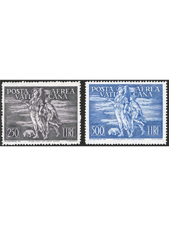 Vatican 1948 P.A. Tobias series no. 16/17 sheet margin certified by CiBaFil Cat. €700 (**)