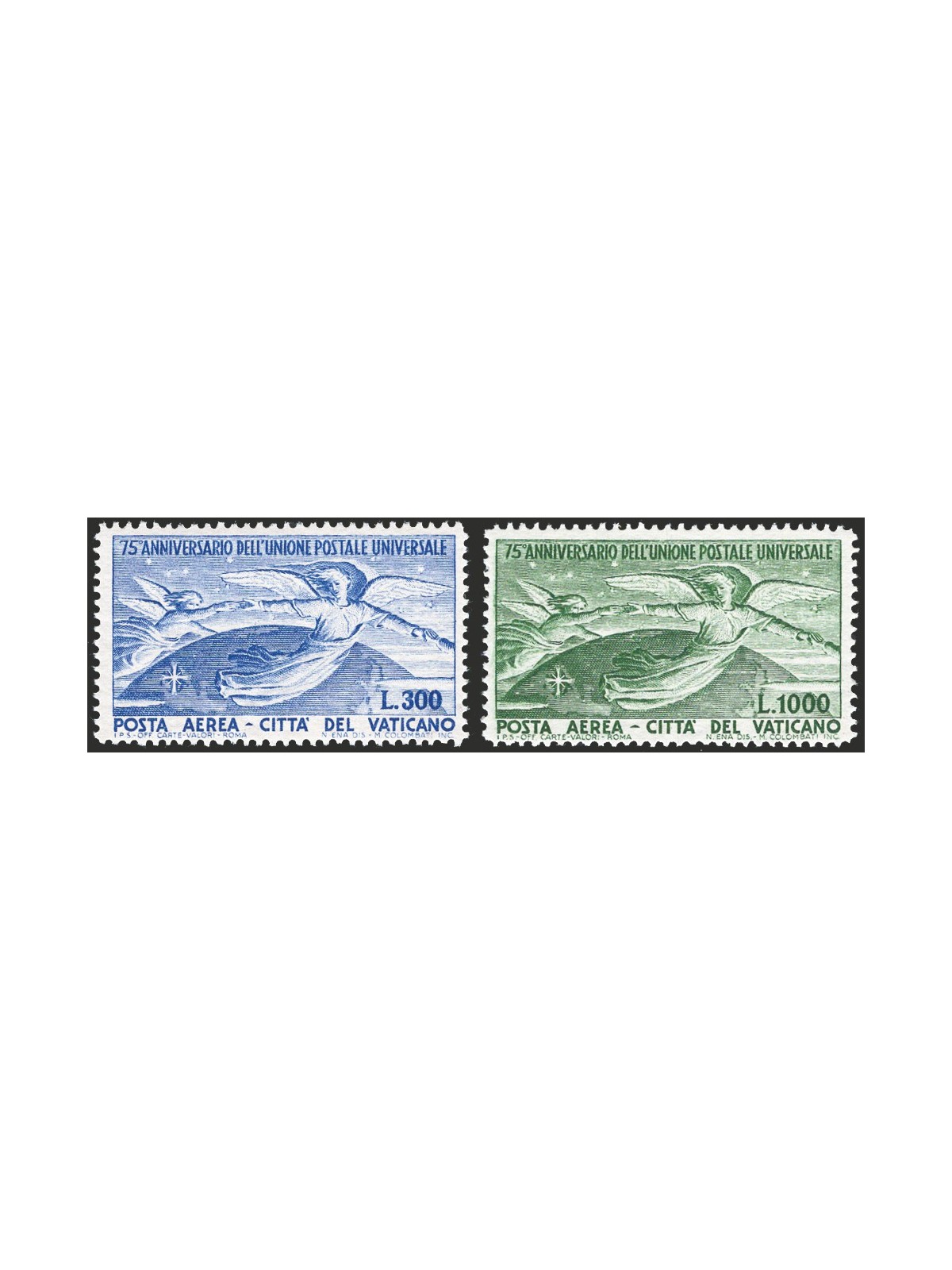 Vatican 1949 P.A. U.P.U. series no. 18/19 Cert. CiBaFil Cat. €220 (* *)