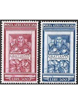 Vatican 1951 P.A. Graziano series no. 20/21 excellent centring Cert. Biondi Cat. € 675 (**)