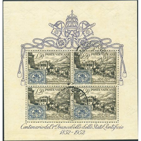 Vatican City 1951 BF Centenary of Stamp No. 1 Biondi Certificate Cat. €275 (U)