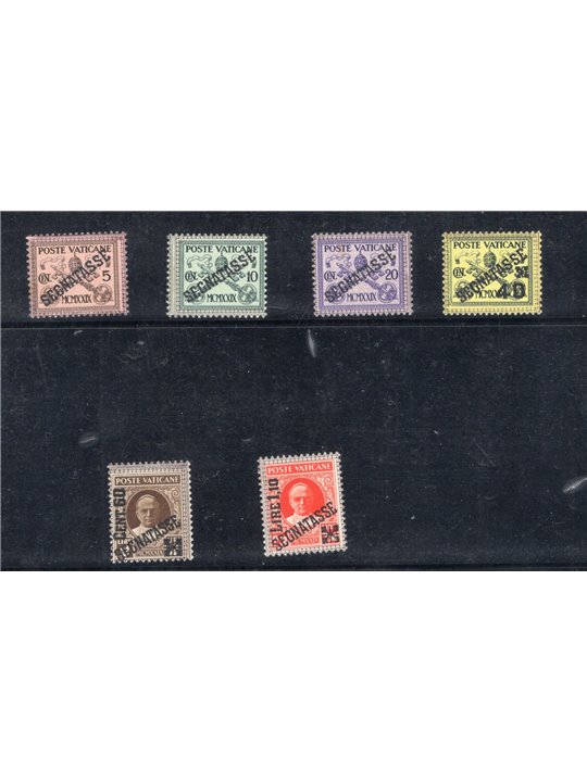 Vaticano 1931 Segnatasse Conciliazione soprast. serie n° 1/6 Cat. € 200 (**)