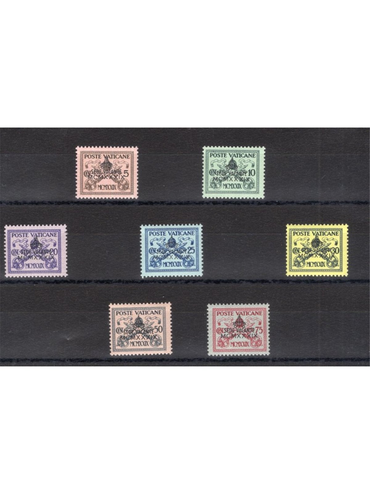 Vaticano 1939 Sede Vacante serie n° 61/67 Cat. € 150 (**)
