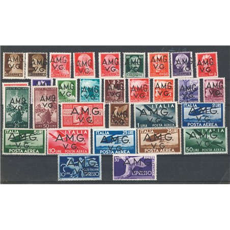 1945/47 Venezia Giulia complete issue no. 1/21 + P.A. 1/8 + Ex 1/2 Cat. €288 (**)
