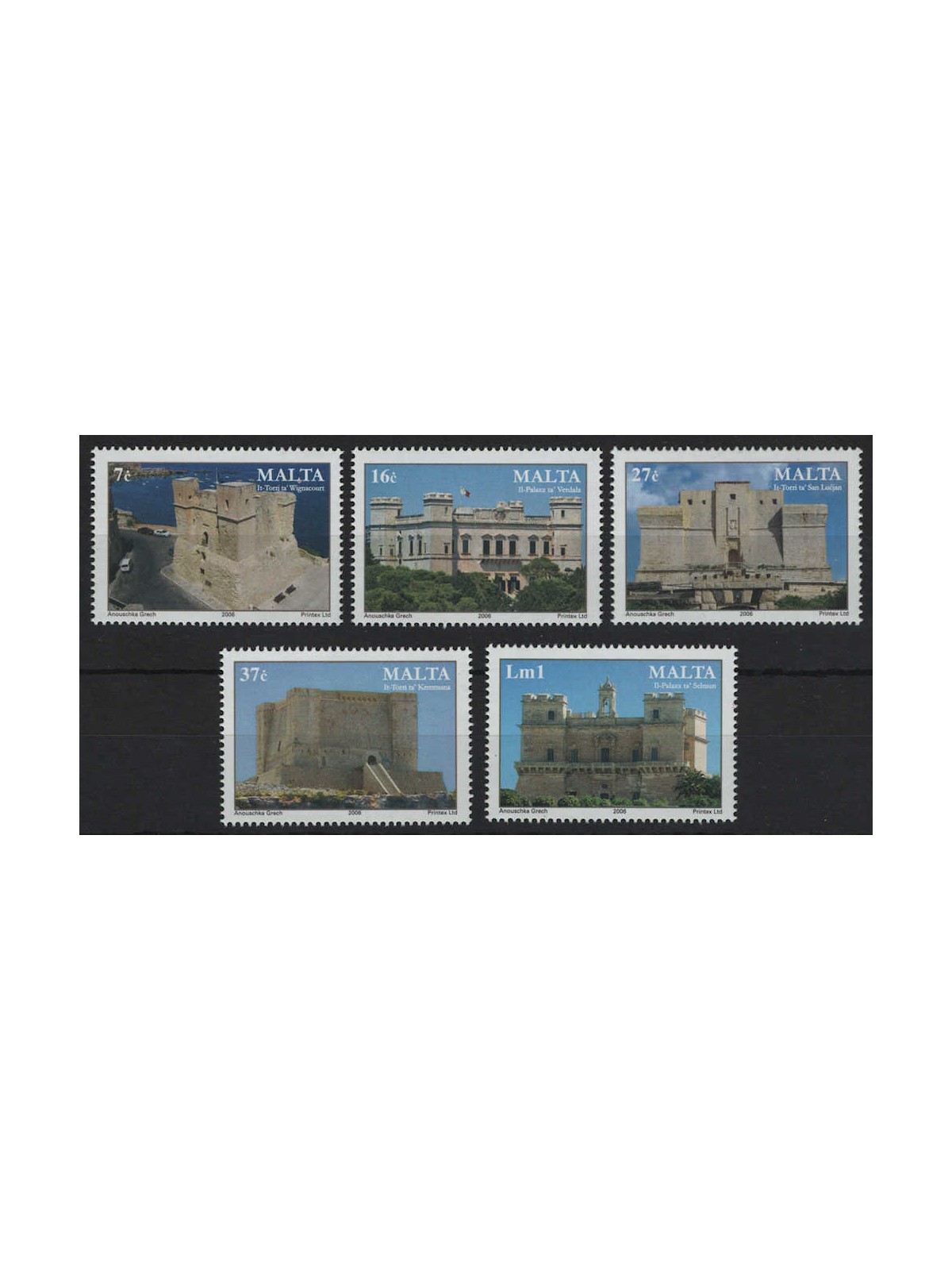 MALTA 2006 Castelli e Torri 5v MNH**