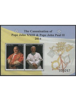 MALTA 2014 Canonizzazione dei Papi BF MNH**
