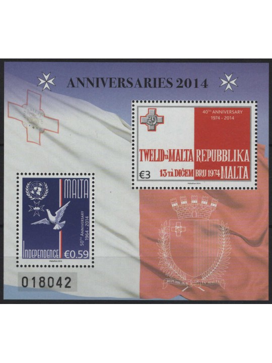 MALTA 2014 50th Anniversary of Independence s/s MNH**