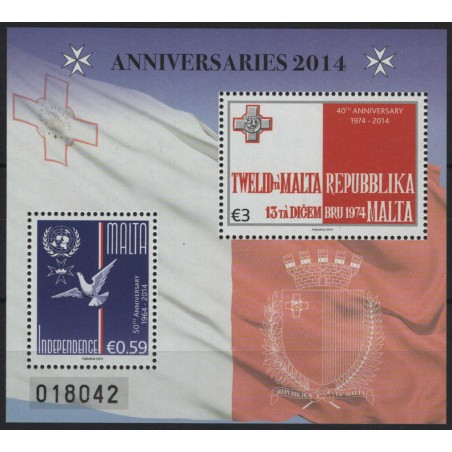 MALTA 2014 50th Anniversary of Independence s/s MNH**