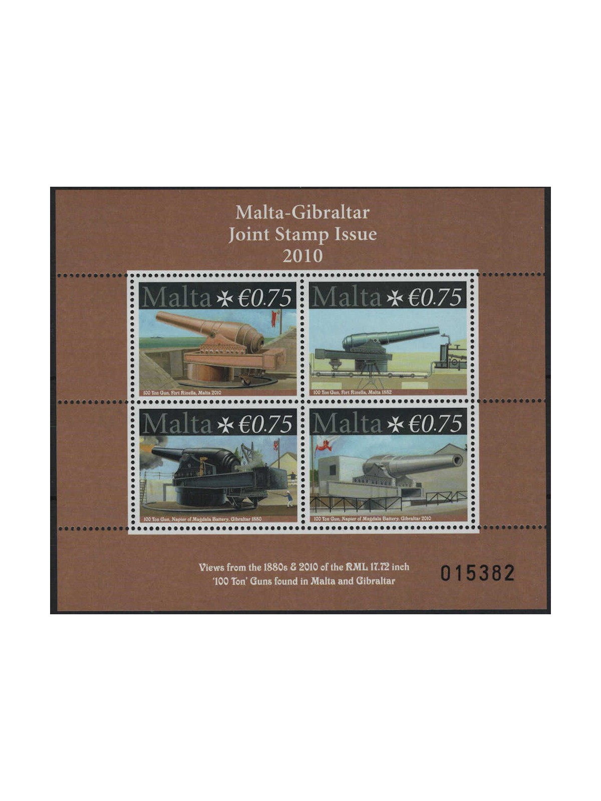 MALTA 2010 Cannoni BF MNH**