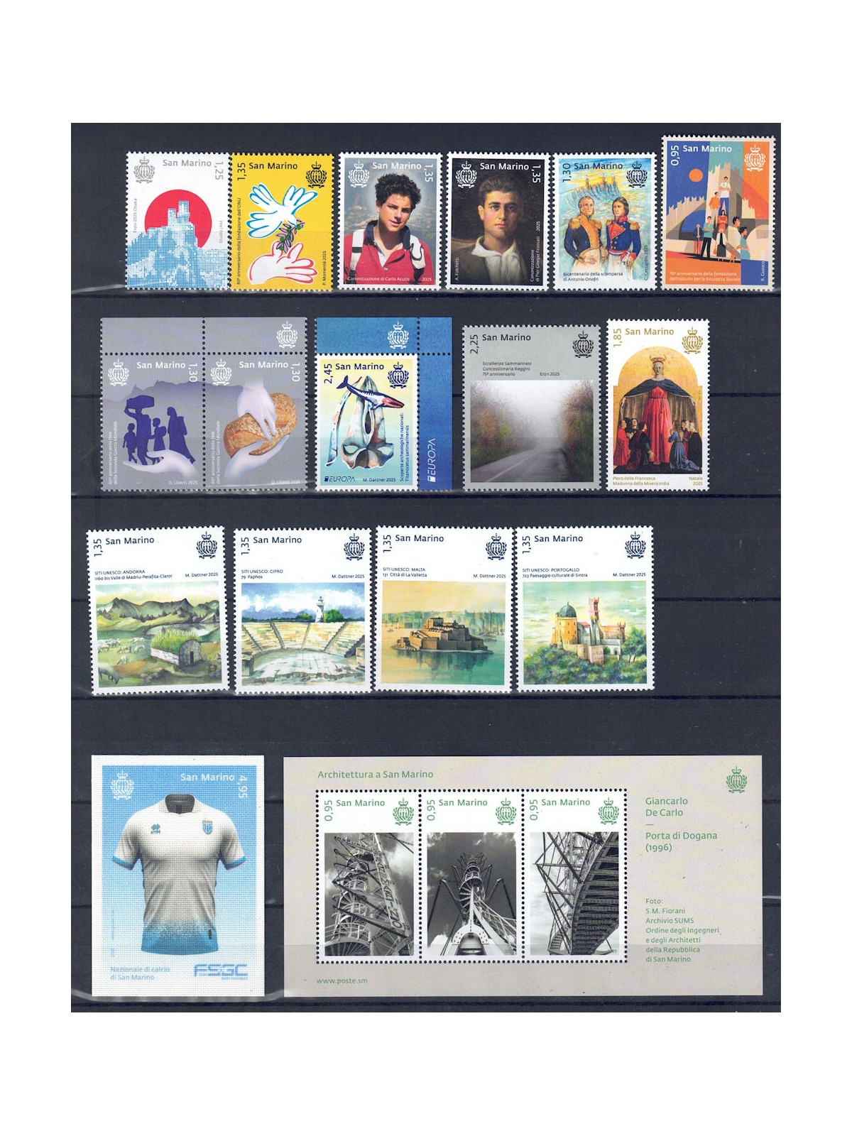 SAN MARINO 2025 Annata Completa 15v + 7 BF MNH**