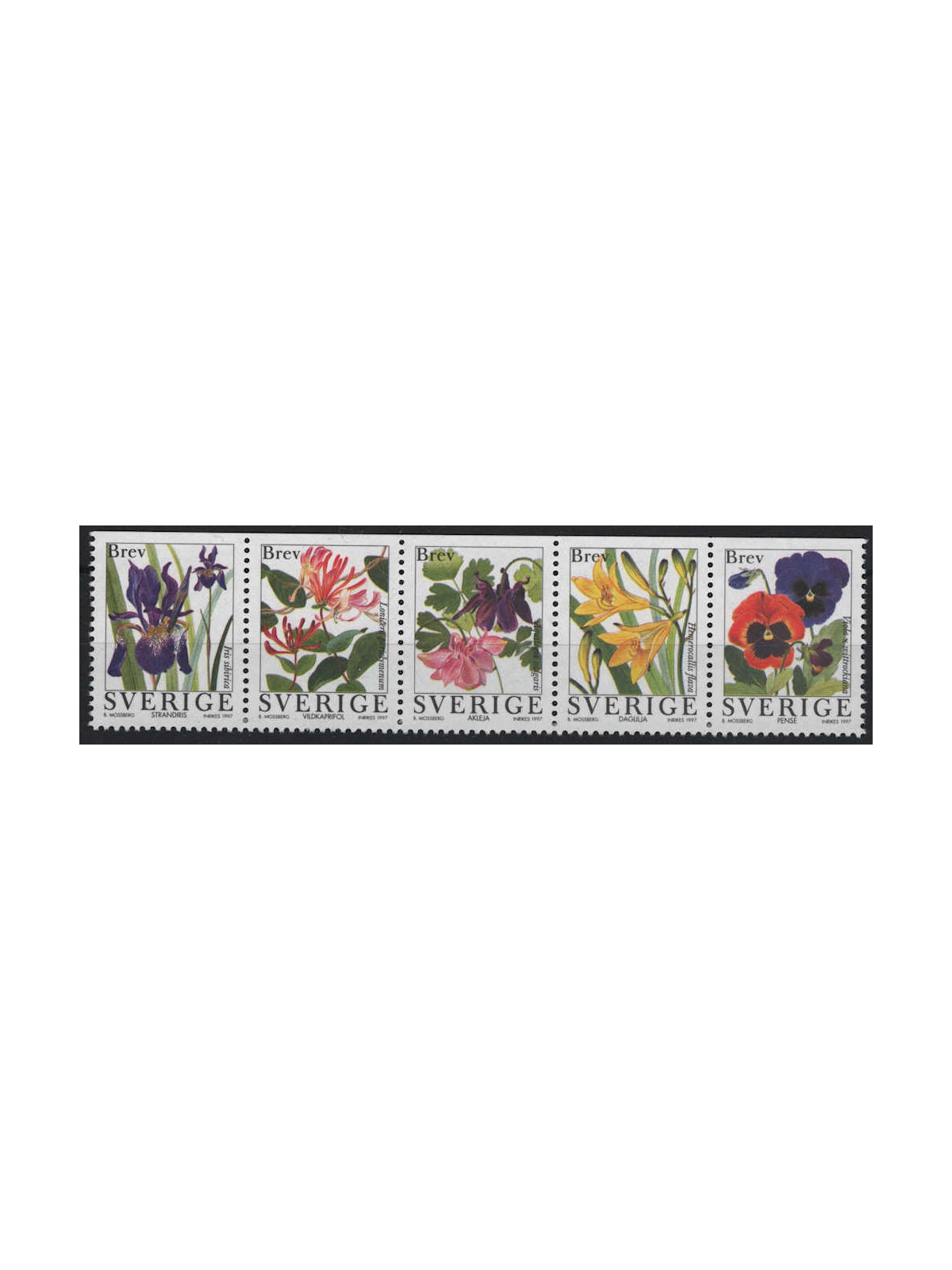 SWEDEN 1997 Garden Flowers 5v MNH**