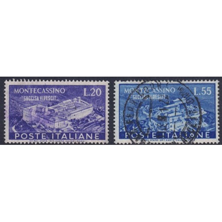 ITALY 1951 Abbey of Montecassino 2v used
