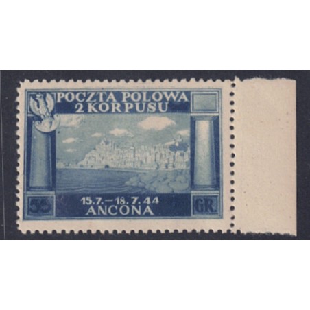Polish Corps 1946 Polish Victories 55 g light blue on thick yellowish paper gummed no. 6A CiBaFil certificate Cat. €260 (**)