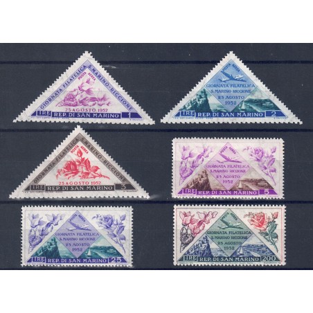 SAN MARINO 1952 Giornata filatelica (posta aerea) 6v MNH**