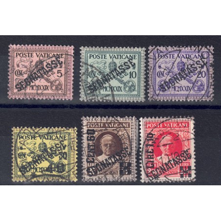 VATICAN 1931 Tax stamp 6v us
