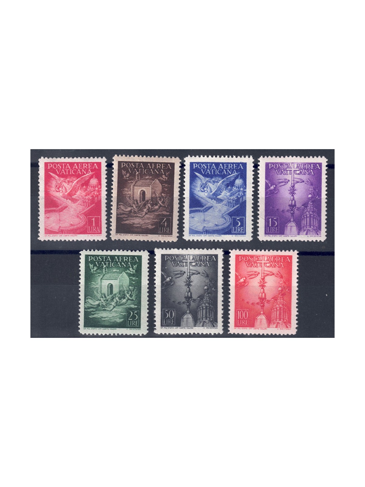 VATICANO 1947 Soggetti vari (posta aerea) 7v MNH**