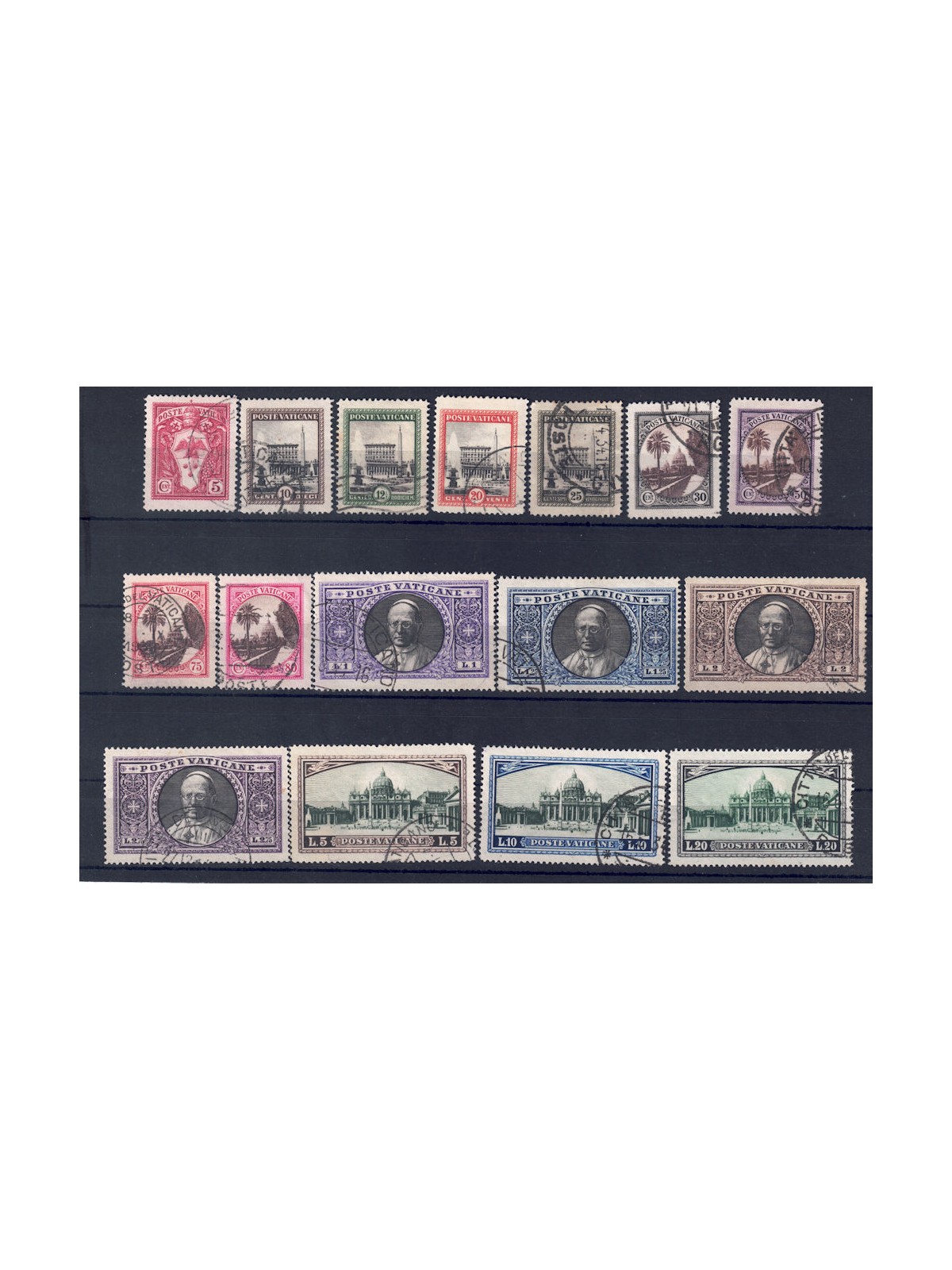VATICANO 1933 Giardini e medaglioni 16v us