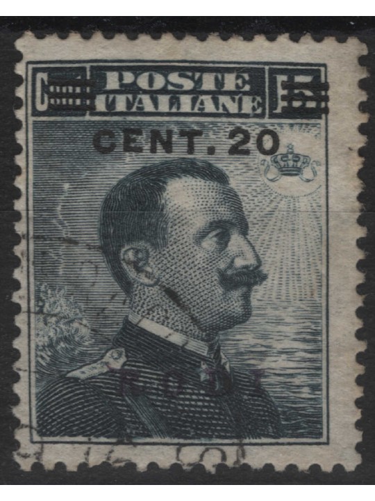 AEGEAN RHODES 1916 20c on 15c grey black us