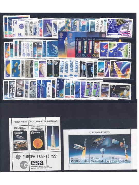 EUROPA CEPT 1991 Complete Vintage 82v + 2 s/s MNH**
