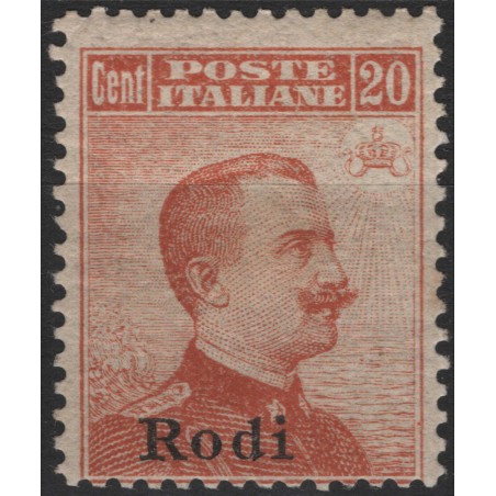 EGEO RODI 1917 20c orange without watermark MH*