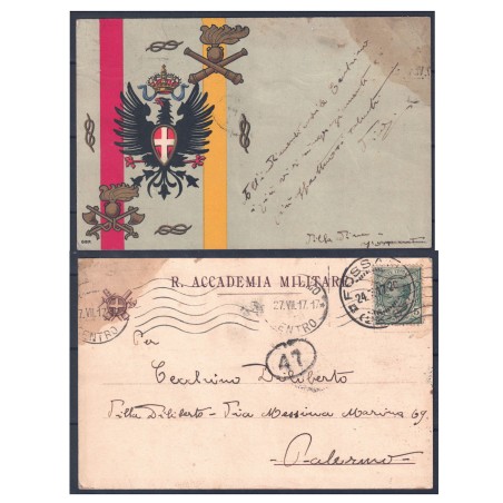 Cartolina Militare WWI 1917  Regia Accademia Militare