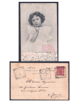 Postcard, 1903 Little Girl Publisher Alterocca, Terni – Postmarks Santa Cristina, Gela – Palermo and Marsala