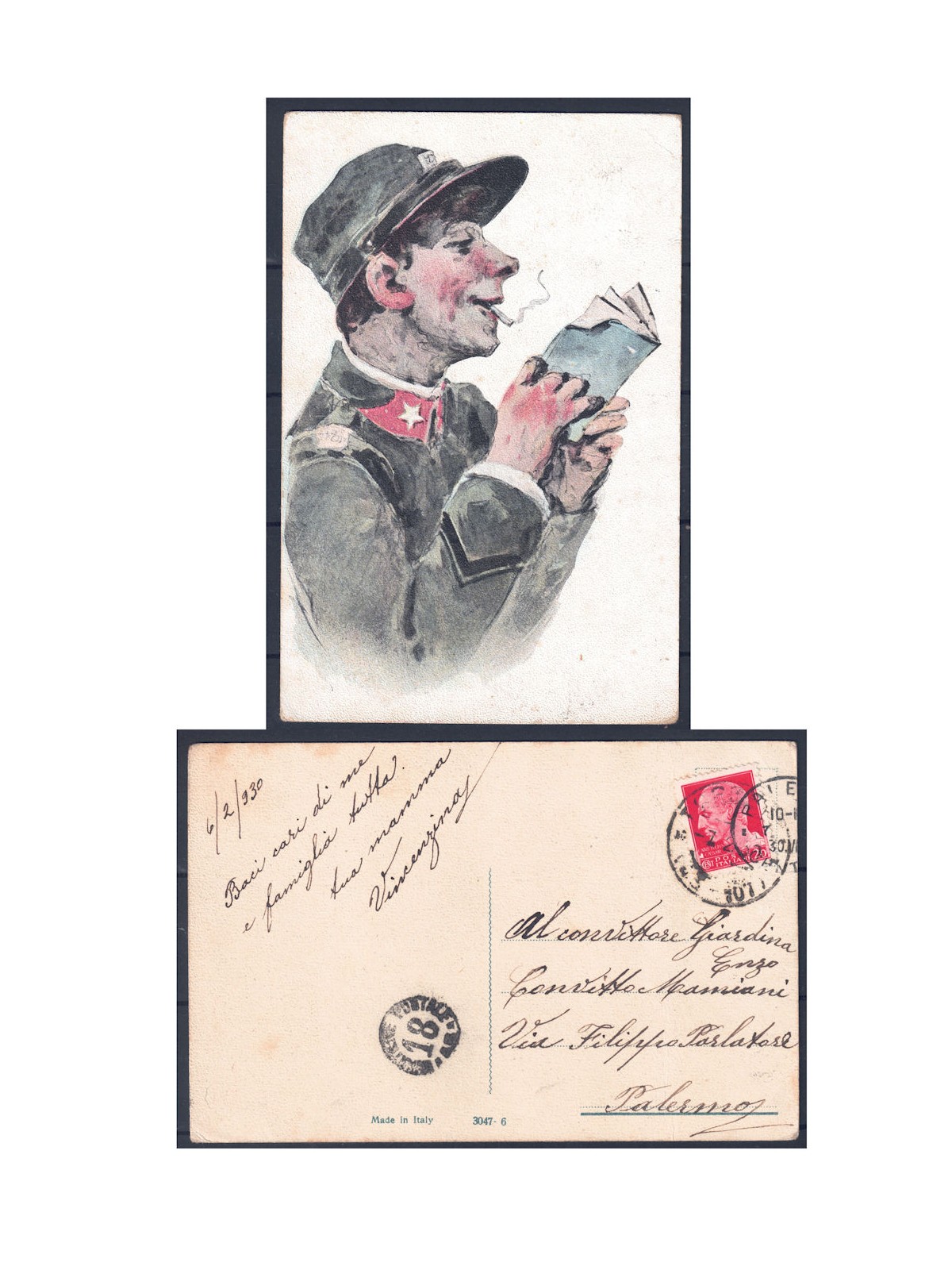 Humorous Military Postcard, 1930