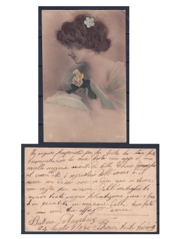 Postcard of a woman from the 1920s published by the German publishing house WSSB