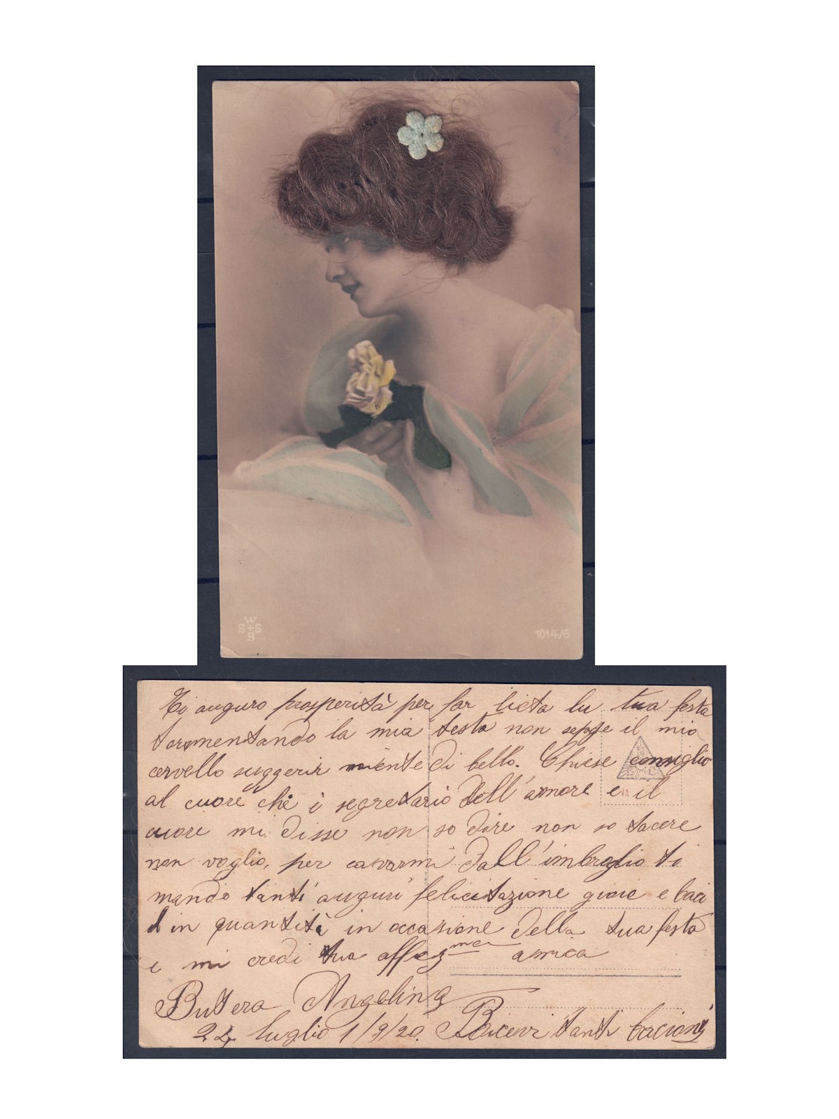 Cartolina Donna Anni 20 edita dalla casa editrice tedesca WSSB