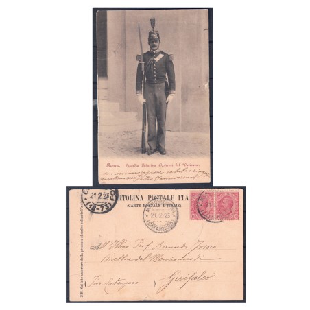 Cartolina 1923 Guardia Palatina Vaticano Roma