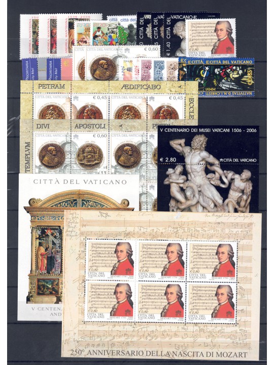 VATICAN 2006 Complete Year 25v + 5 s/s MNH**