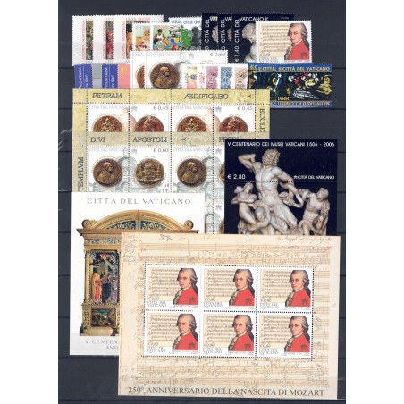 VATICAN 2006 Complete Year 25v + 5 s/s MNH**