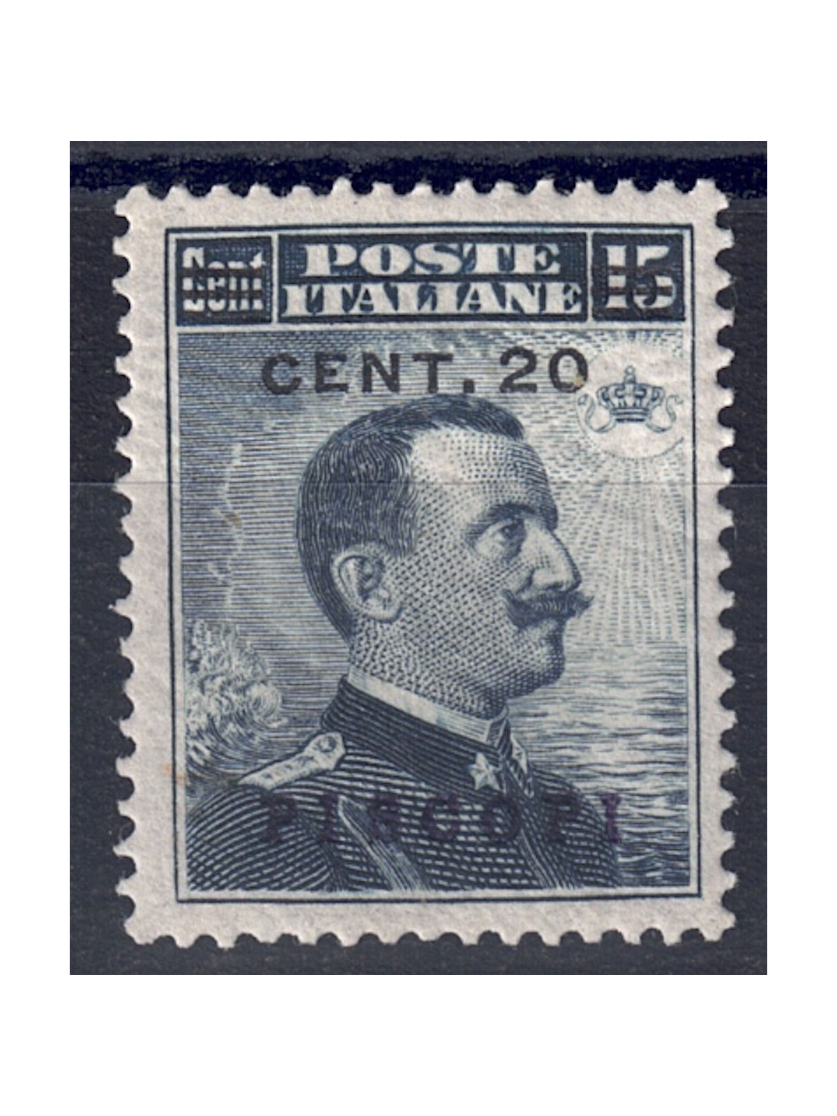 EGEO PISCOPI 1916 20c on 15c grey black MH*