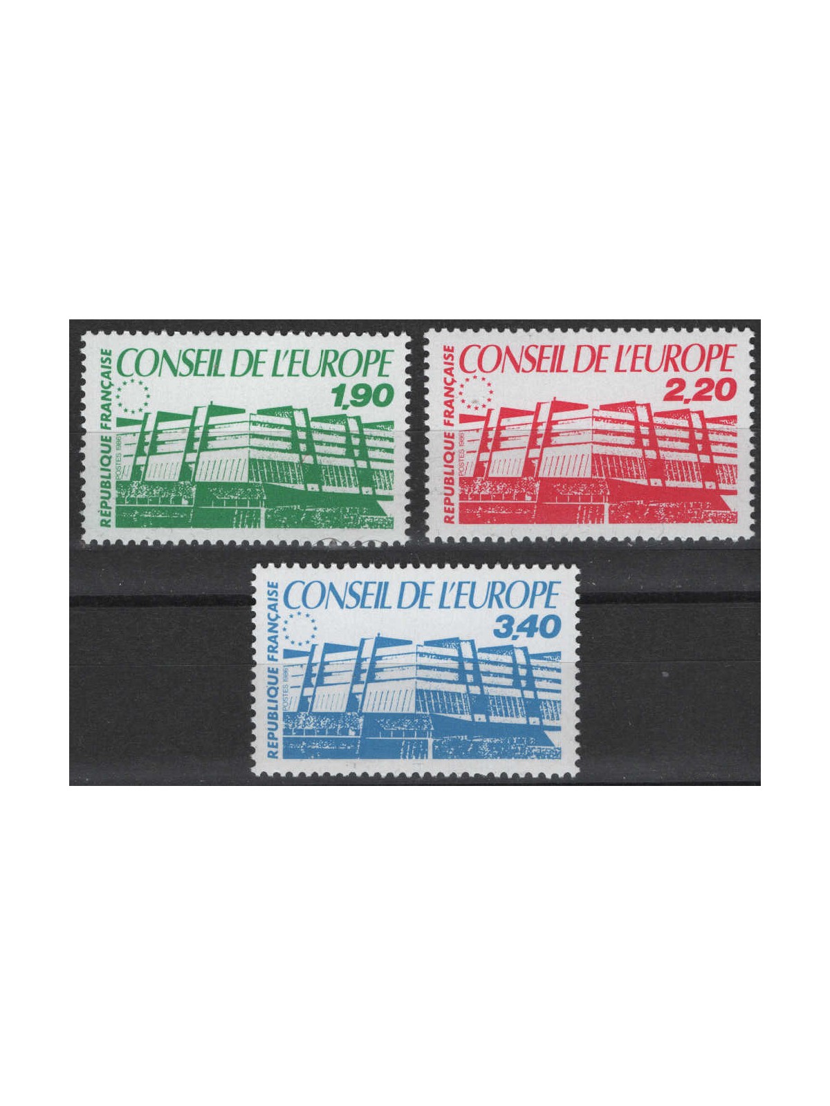 FRANCIA 1986 Servizio (Consiglio d'Europa) 3v MNH**