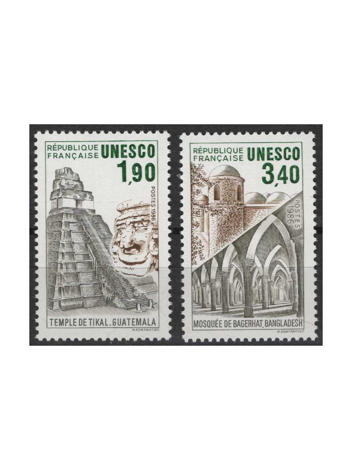 FRANCE 1985 Official Stamps (UNESCO) 2v MNH**
