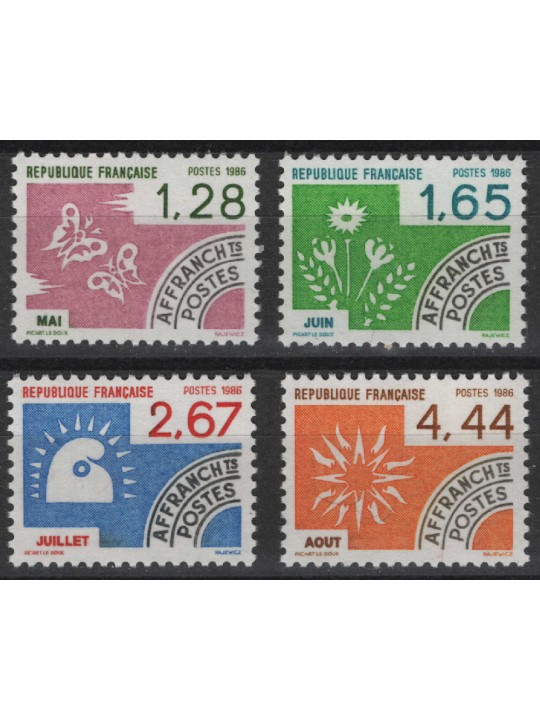FRANCE 1986 Pre-Cancelled (Months of the Year - 2st Series) 4v MNH**
