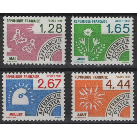 FRANCE 1986 Pre-Cancelled (Months of the Year - 2st Series) 4v MNH**