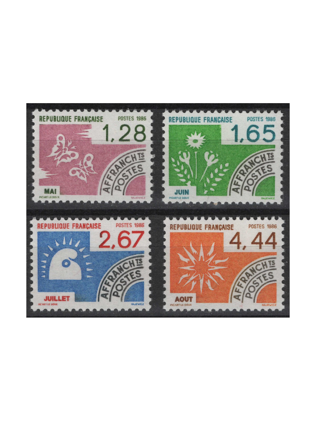 FRANCIA 1986 Preannullati (I Mesi dell'Anno - 2ª Serie) 4v MNH**