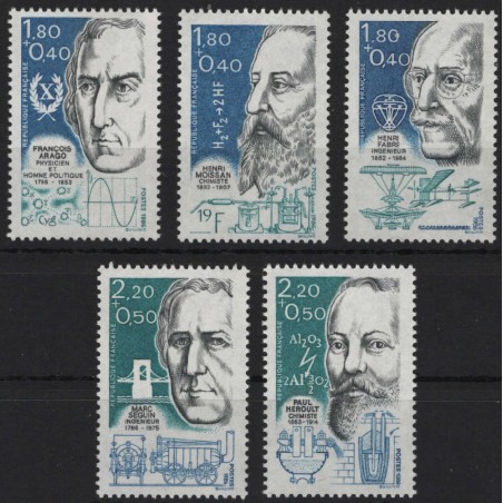 FRANCIA 1986 Personaggi Celebri 5v MNH**