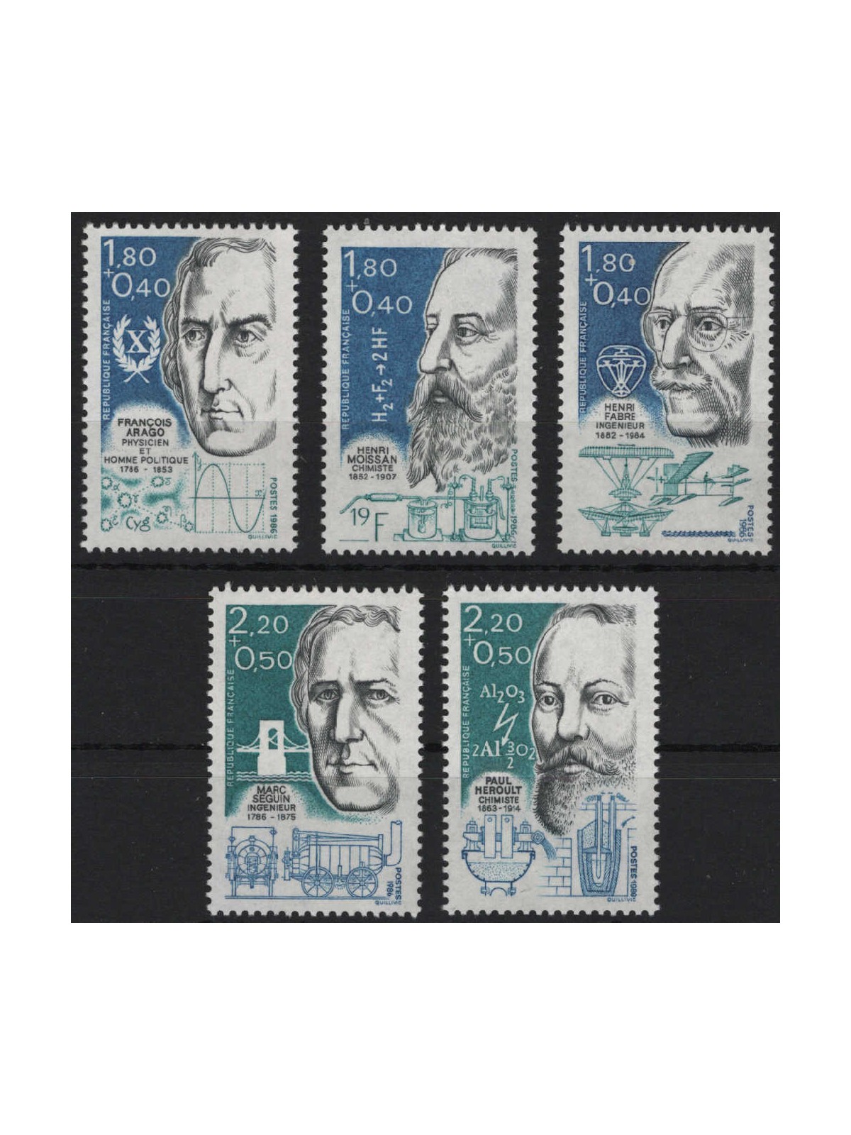 FRANCIA 1986 Personaggi Celebri 5v MNH**