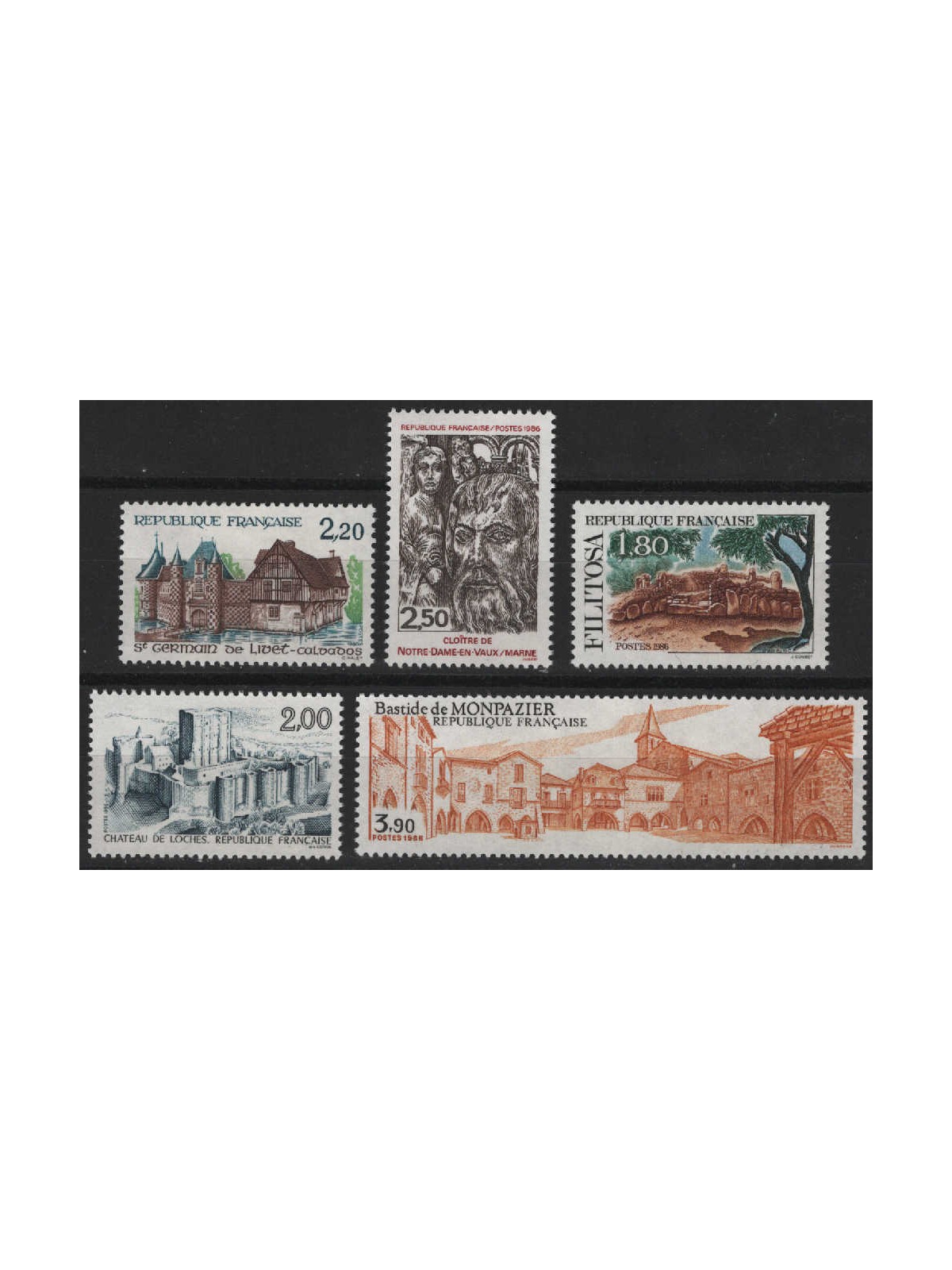 FRANCE 1986 Tourist Series 5v MNH**