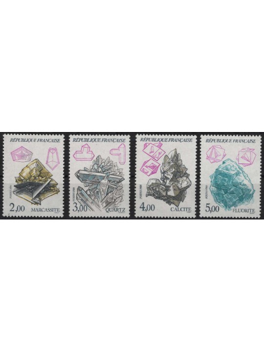 FRANCIA 1986 Natura in Francia (Minerali) 4v MNH**