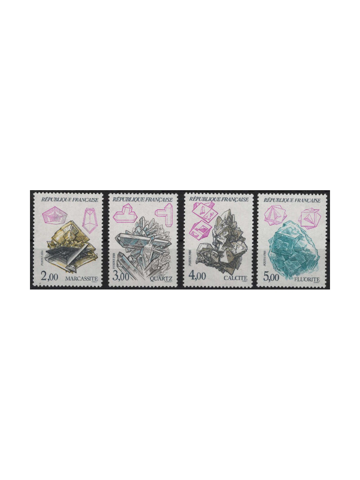 FRANCE 1986 Nature in France (Minerals) 4v MNH**