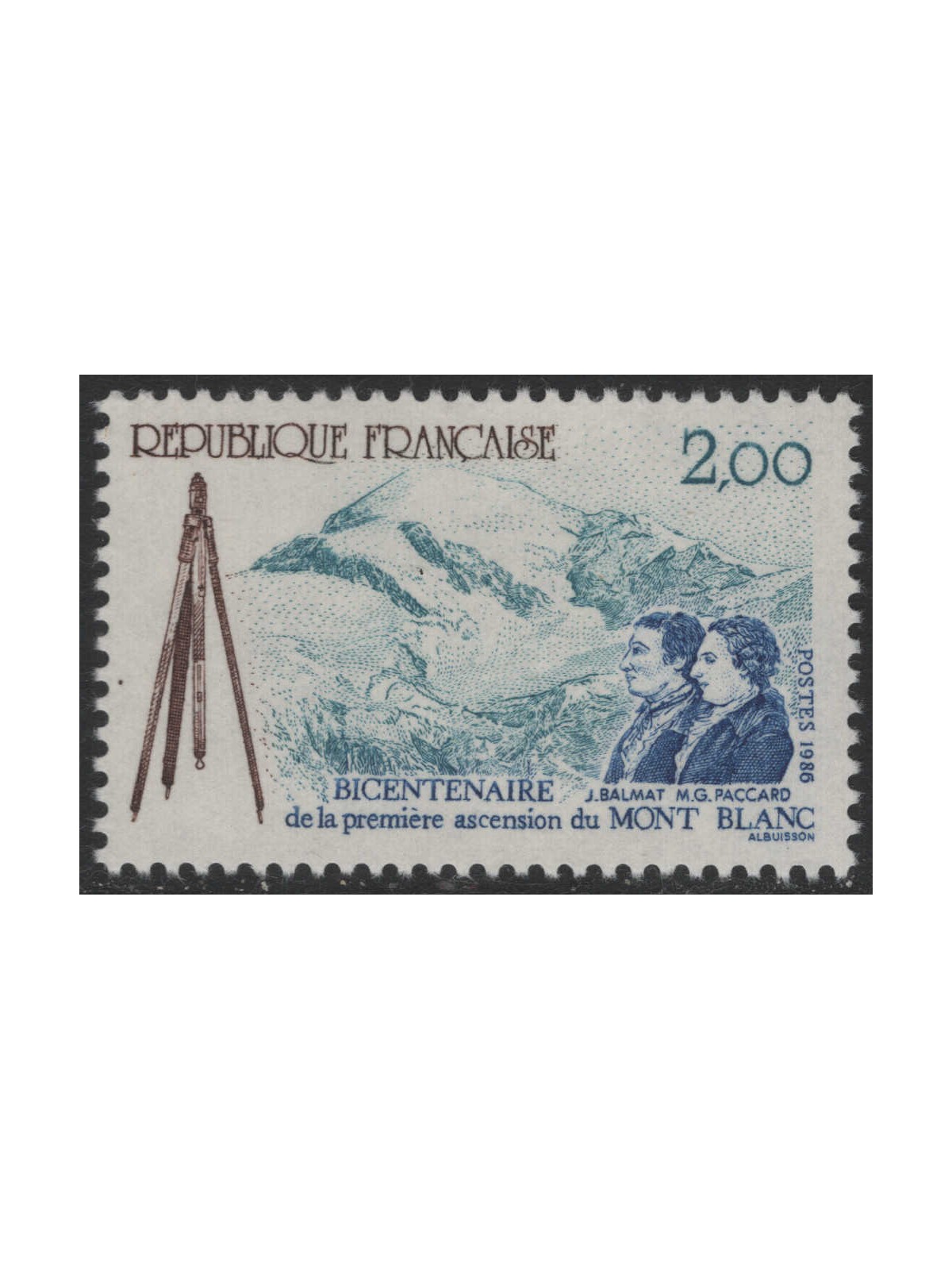 FRANCE 1986 First ascent of Mont Blanc MNH**