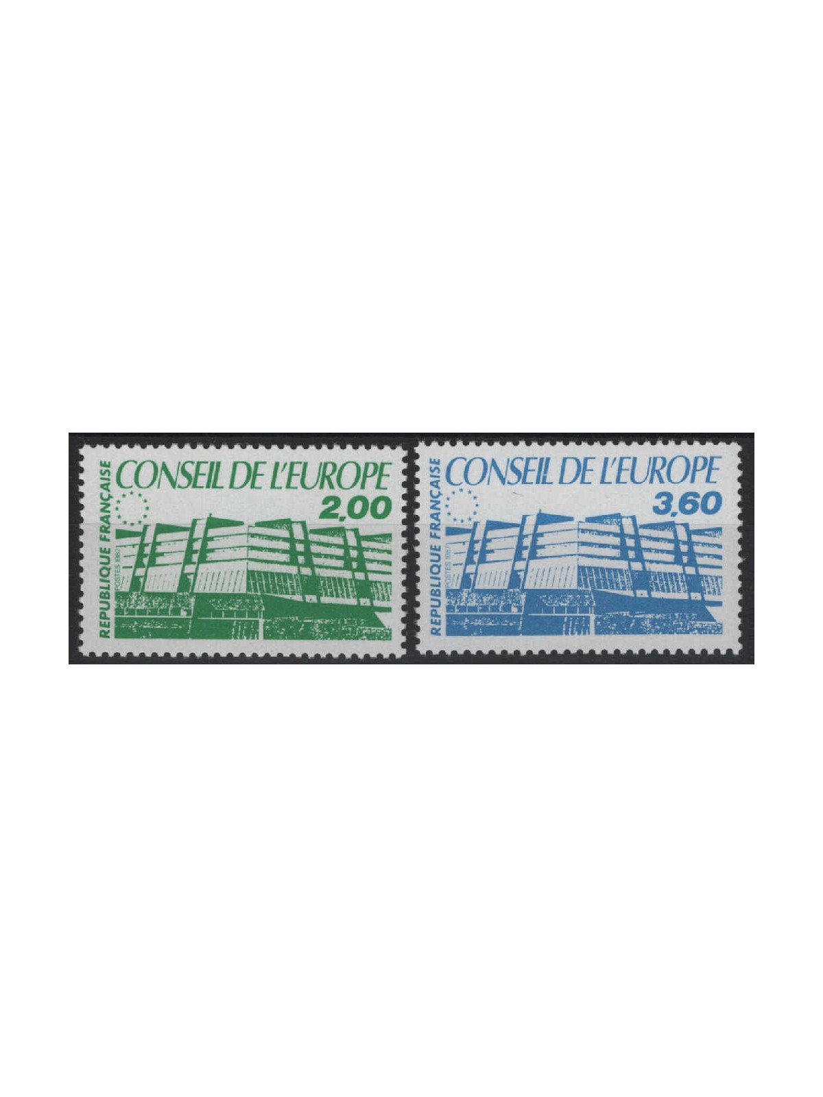 FRANCE 1987 Service (Council of Europe) 2v MNH**