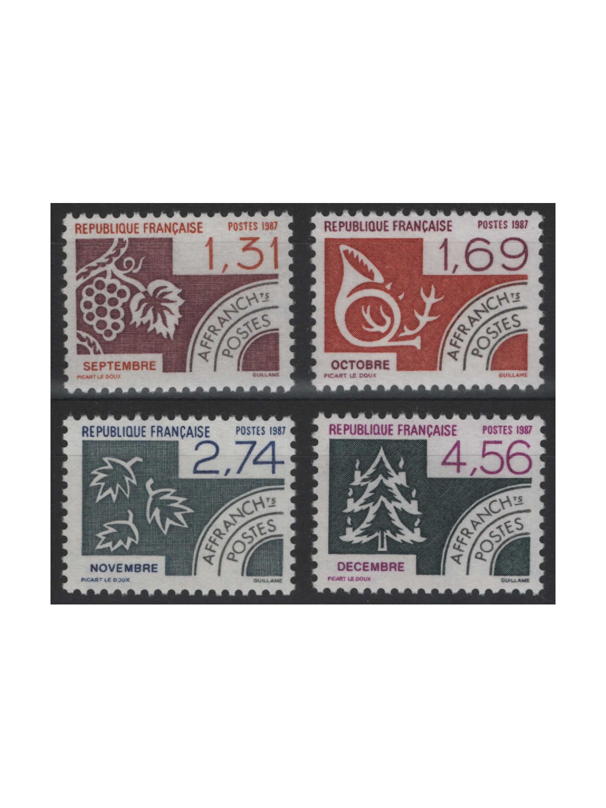 FRANCE 1987 Pre-Cancelled (Months of the Year - 3st Series) 4v MNH**
