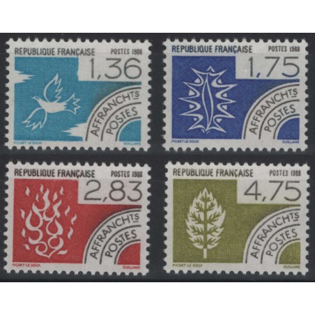 FRANCE 1988 Pre-Cancelled (The four elements) 4v MNH**