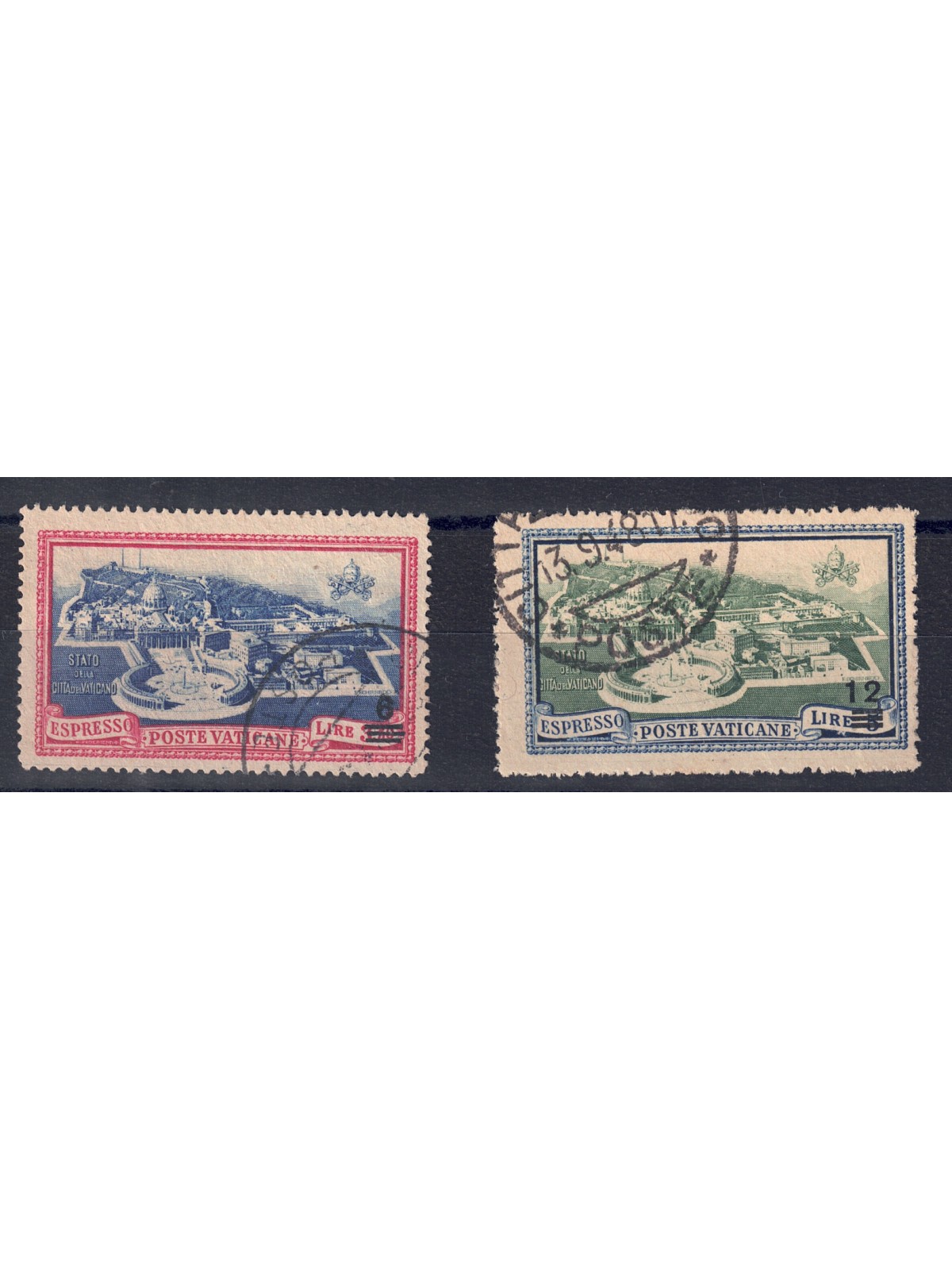 VATICANO 1946 Espressi soprastampati 2v us