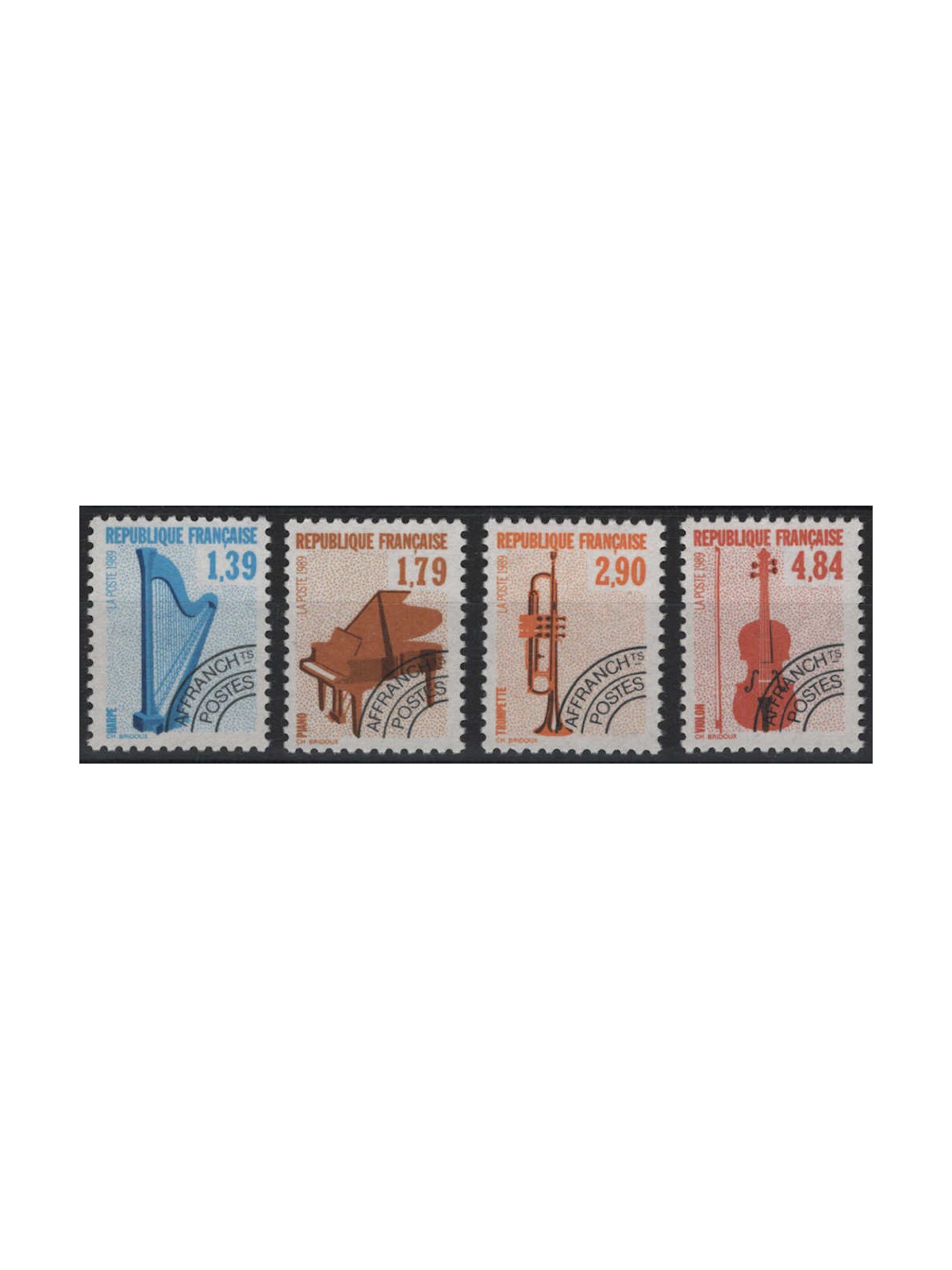 FRANCIA 1989 Preannullati (Strumenti Musicali) 4v MNH**
