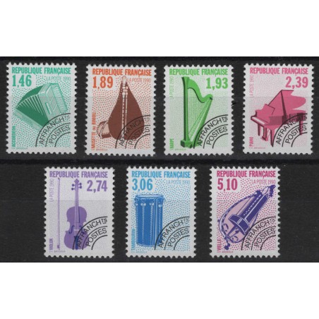 FRANCIA 1990 Preannullati (Strumenti Musicali) 7v MNH**